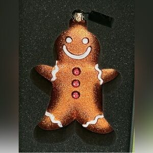 NWT Coach Brown Gingerbread Ornament with Red Accents